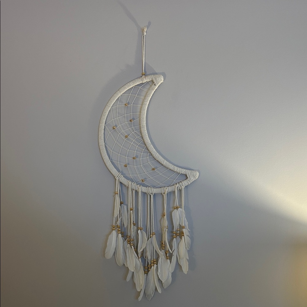 White Crescent Moon Dreamcatcher